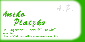 aniko platzko business card